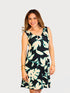 Ruffle Neck Skater Style tank dress with square back and Pocket - D2006